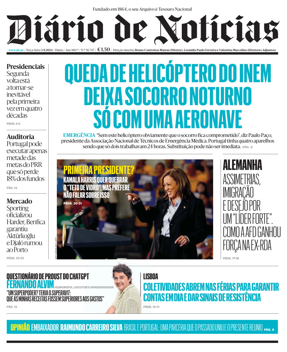 Prima-pagina-Diario de Noticias-edizione-di-oggi-20240903